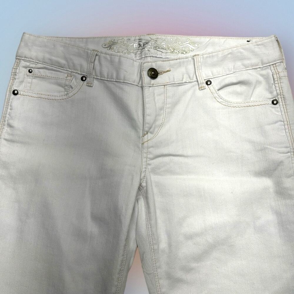 Express Women's Boot Cut Jeans - Cream